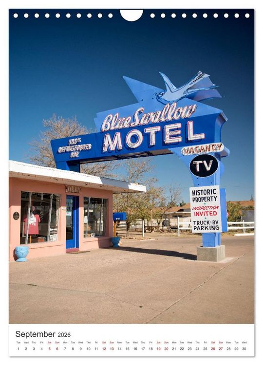 Produktbild: Historic Route 66 Motel (Wall Calendar 2026 DIN A4 portrait), CALVENDO 12 Month Wall Calendar