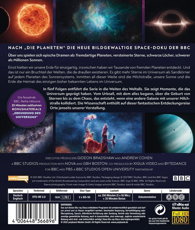Produktbild: Das Universum - Faszination Weltall [2 BRs]
