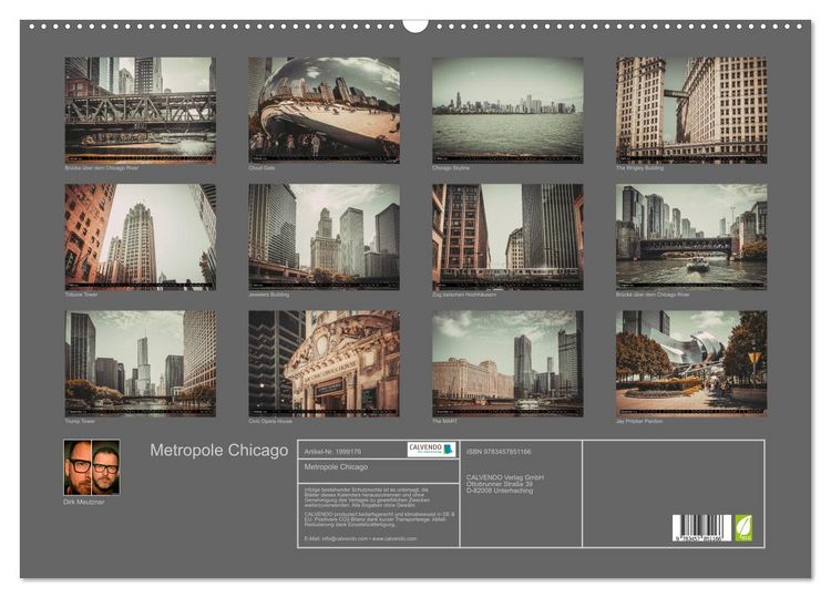 Produktbild: Metropole Chicago (Wandkalender 2026 DIN A2 quer), CALVENDO Monatskalender