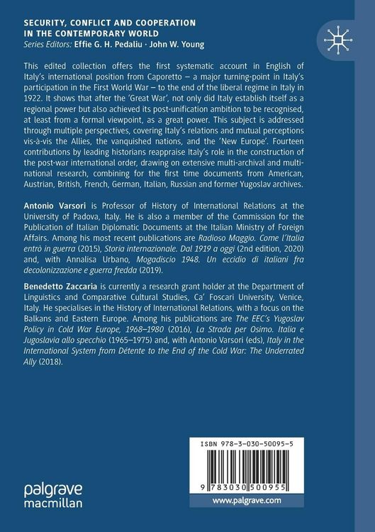 Produktbild: Italy in the New International Order, 1917&ndash;1922