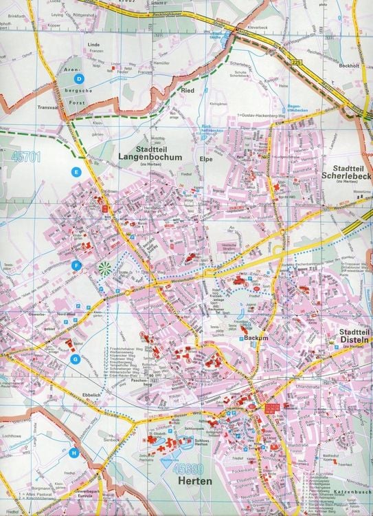 Falk Stadtplan Extra Standardfaltung Recklinghausen