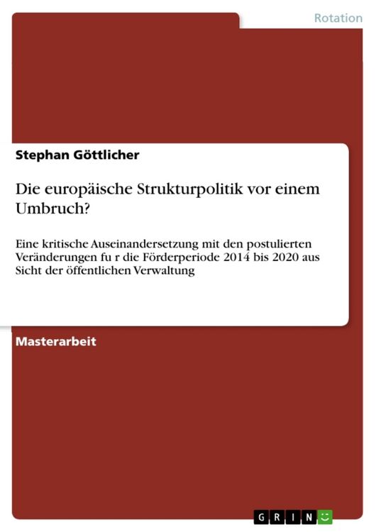 Produktbild: Die europ&auml;ische Strukturpolitik vor einem Umbruch?