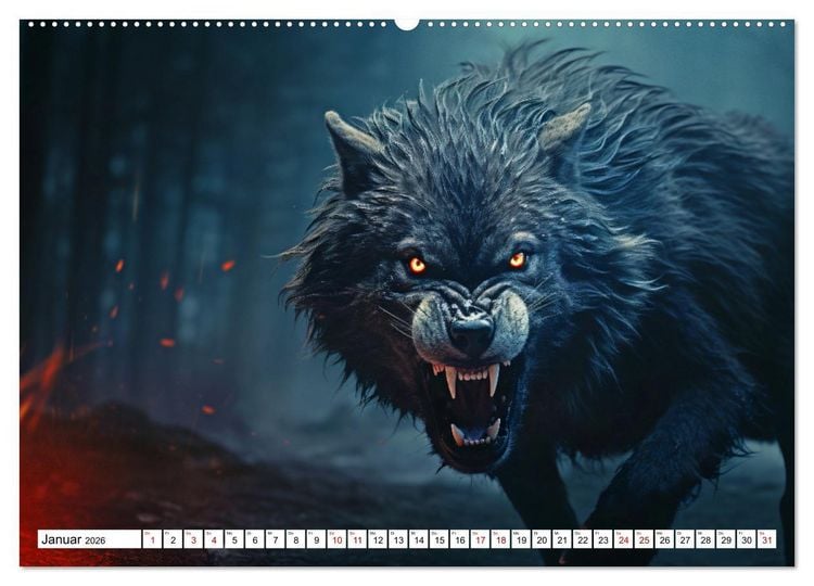 Produktbild: Mystische Kreaturen - Ein Jahr voller Magie und Fantasie (Wandkalender 2026 DIN A2 quer), CALVENDO Monatskalender