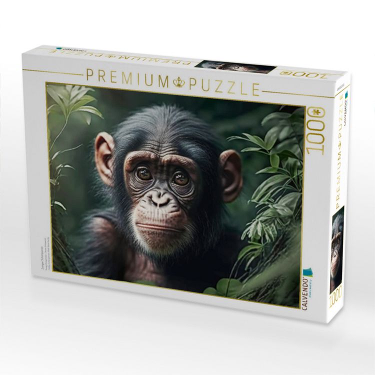 Produktbild: CALVENDO Puzzle Junger Schimpanse | 1000 Teile Lege-Gr&ouml;&szlig;e 64x48cm Foto-Puzzle f&uuml;r gl&uuml;ckliche Stunden