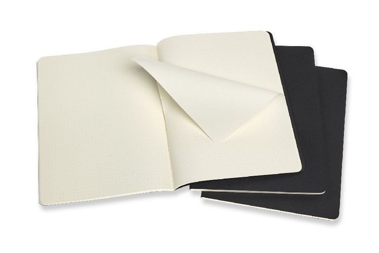 Produktbild: Moleskine Cahier XL, 3er Set, Punktraster, Kartoneinband, Schwarz