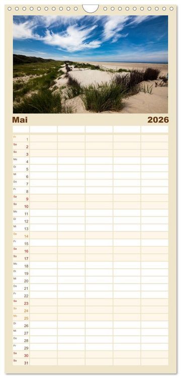 Produktbild: Familienplaner 2026 - Borkum - Inselblicke mit 5 Spalten (Wandkalender, 21 x 45 cm) CALVENDO