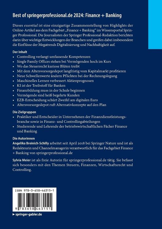 Produktbild: Best of springerprofessional.de 2024: Finance + Banking
