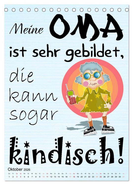 Produktbild: Gl&uuml;ck ist, Oma zu sein (Tischkalender 2026 DIN A5 hoch), CALVENDO Monatskalender