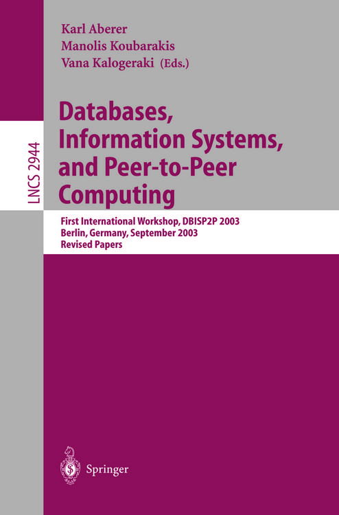 Produktbild: Databases, Information Systems, and Peer-to-Peer Computing