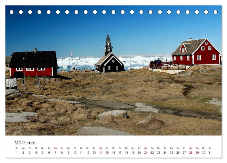 Produktbild: Gr&ouml;nland Bizarre Eiswelt um Ilulissat (Tischkalender 2026 DIN A5 quer), CALVENDO Monatskalender