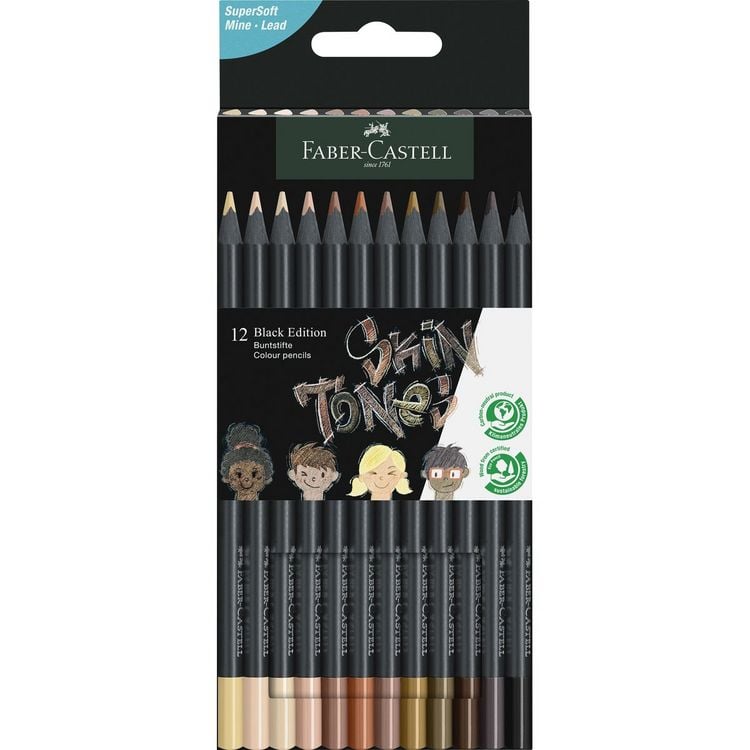 Produktbild: Faber-Castell Buntstifte Black Edition, Skin Tones, 12er Set