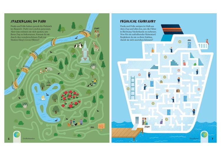 Produktbild: Weltreise in 80 Labyrinthen. Das R&auml;tselbuch F&uuml;r Kinder ab 7 Jahren