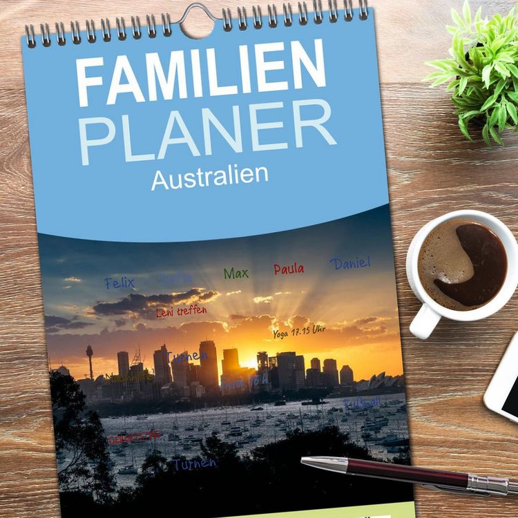 Produktbild: Familienplaner 2026 - Australien mit 5 Spalten (Wandkalender, 21 x 45 cm) CALVENDO