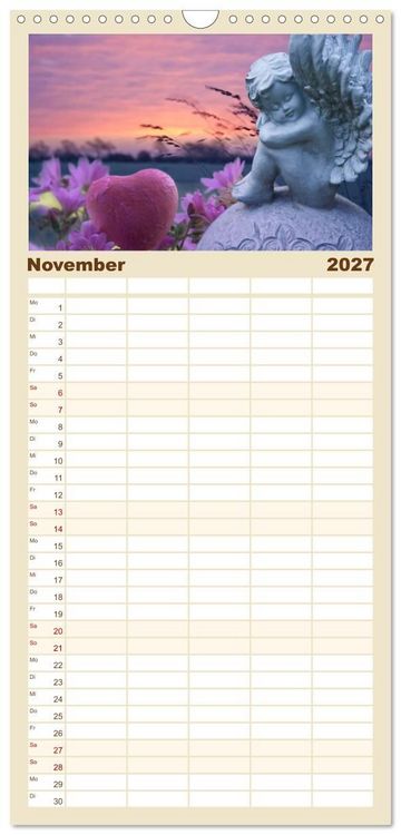 Produktbild: Familienplaner 2027 - Engel f&uuml;r Gl&uuml;ck & Schutz mit 5 Spalten (Wandkalender, 21 x 45 cm) CALVENDO