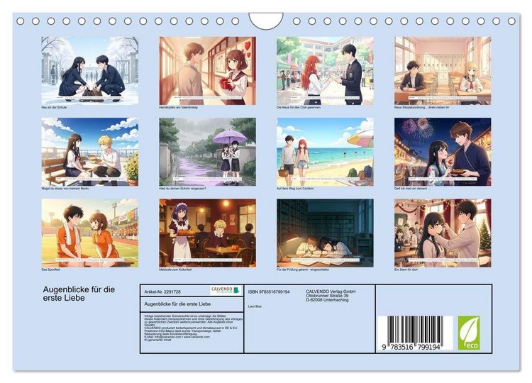 Produktbild: Augenblicke f&uuml;r die erste Liebe (Wandkalender 2027 DIN A4 quer), CALVENDO Monatskalender