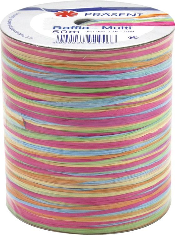 Produktbild: Raffia multicolour pastell, 50 m-Rolle