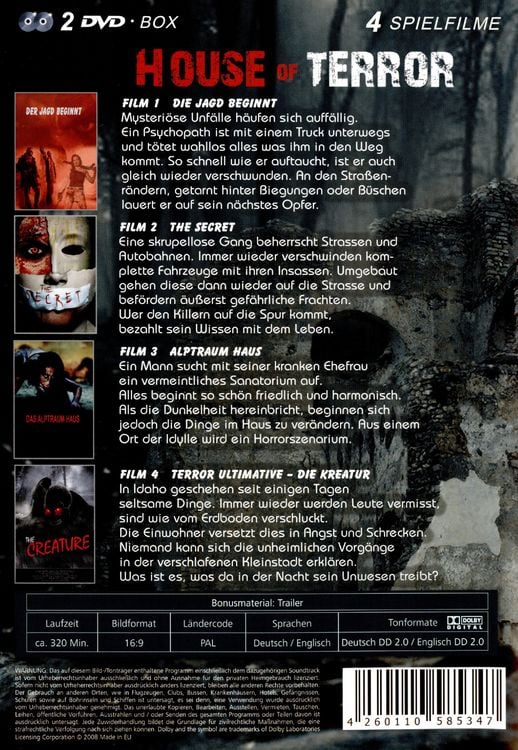 Produktbild: House of Terror Box-Edition - Uncut [2 DVDs]