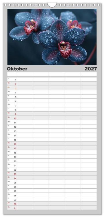 Produktbild: Familienplaner 2027 - Orchideen - farbenfroh durchs Jahr mit 5 Spalten (Wandkalender, 21 x 45 cm) CALVENDO