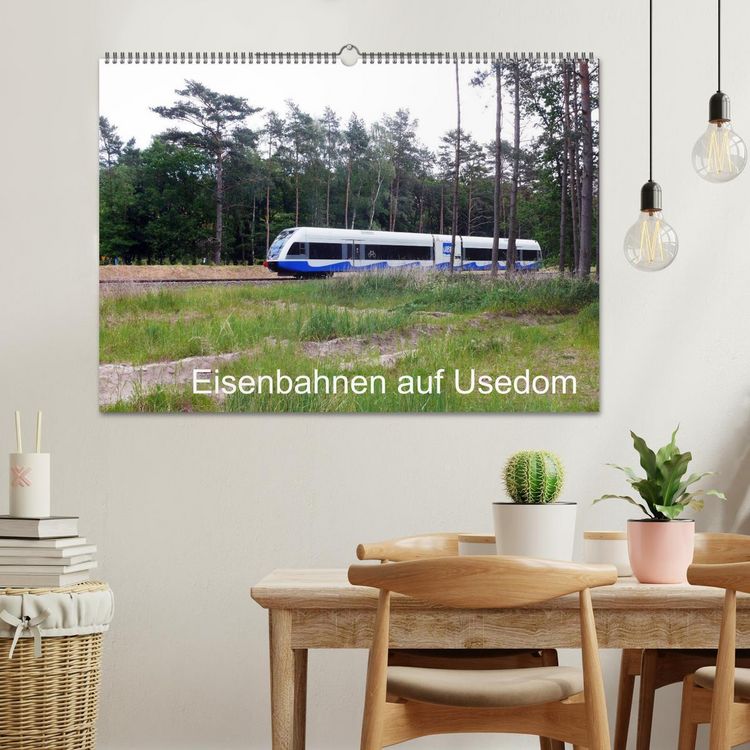 Produktbild: Eisenbahnen auf Usedom (Wandkalender 2026 DIN A2 quer), CALVENDO Monatskalender