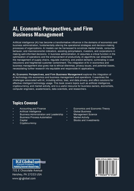 Produktbild: AI, Economic Perspectives, and Firm Business Management