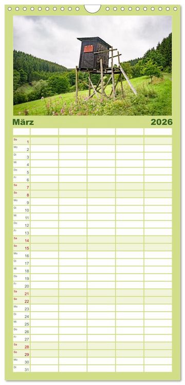 Produktbild: Familienplaner 2026 - Nationalpark Eifel - Sch&ouml;ne Tage im Gr&uuml;nen mit 5 Spalten (Wandkalender, 21 x 45 cm) CALVENDO