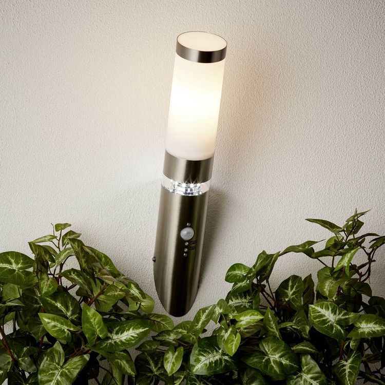 Produktbild: Brilliant Bole G46798/82 Au&szlig;enwandleuchte mit Bewegungsmelder Halogen E27 60W Edelstahl