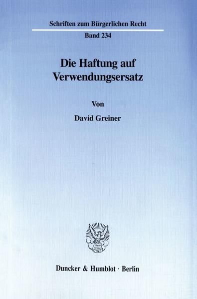 Produktbild: Die Haftung auf Verwendungsersatz.