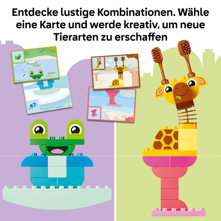 Produktbild: LEGO DUPLO 10472 Wir Bauen Tiere, Lernspielzeug zur Verbesserung der Fingerfertigkeit