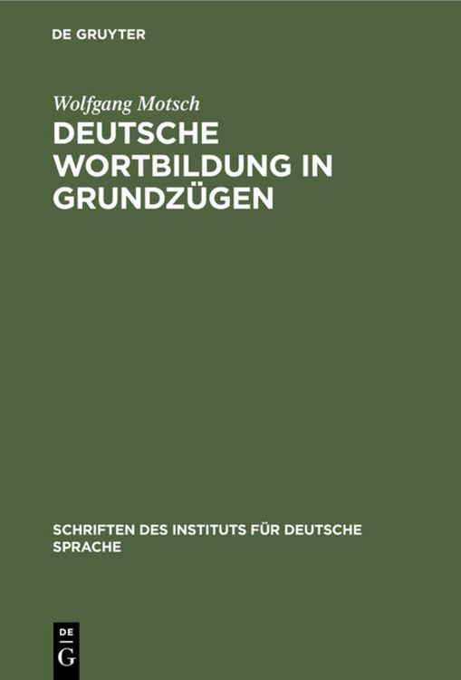 Produktbild: Deutsche Wortbildung in Grundz&uuml;gen