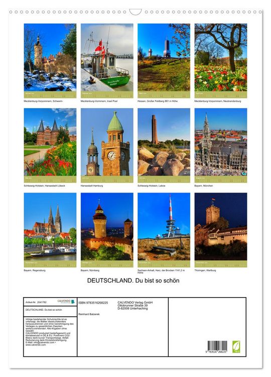 Produktbild: DEUTSCHLAND. Du bist so sch&ouml;n (Wandkalender 2026 DIN A2 hoch), CALVENDO Monatskalender