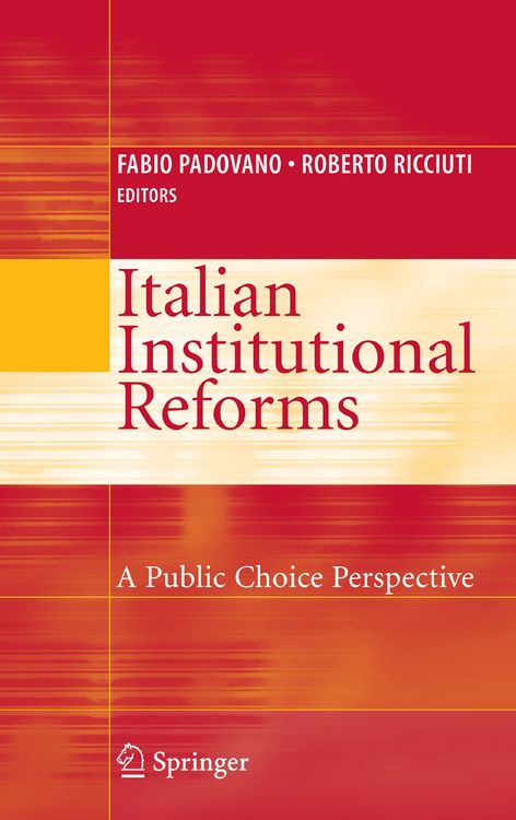 Produktbild: Italian Institutional Reforms: A Public Choice Perspective