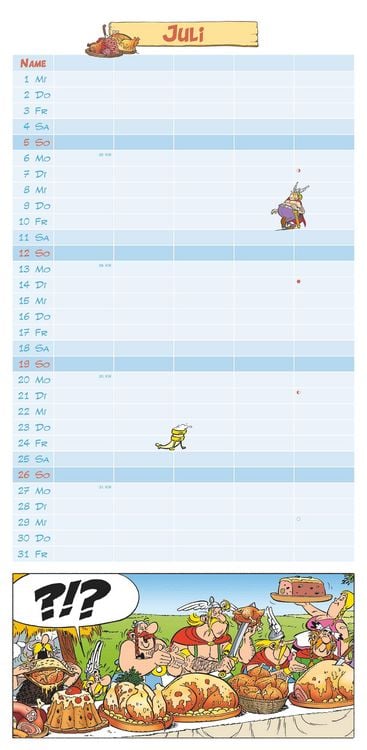 Produktbild: Asterix 2026 Familienplaner - Familien-Timer - Termin-Planer - Kids - Kinder-Kalender - Familien-Kalender - 22x45