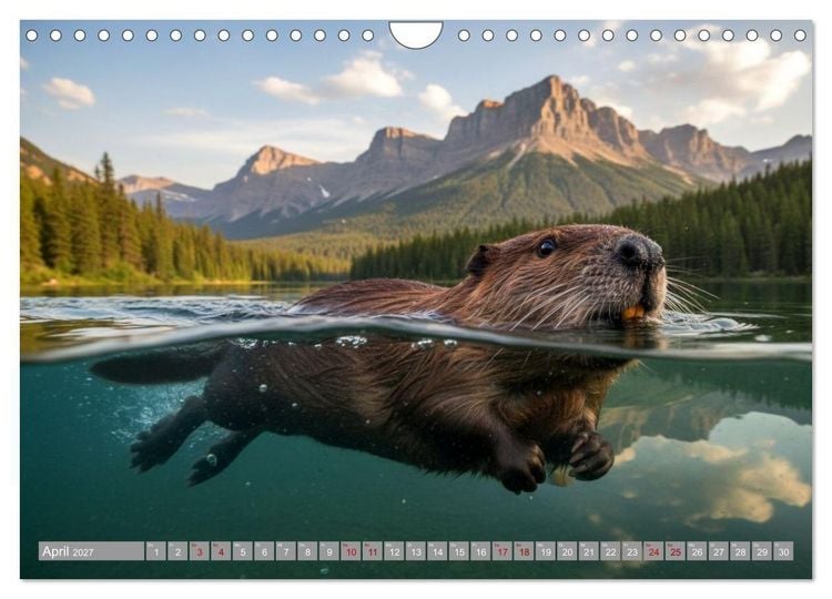Produktbild: Biberwelt (Wandkalender 2027 DIN A4 quer), CALVENDO Monatskalender