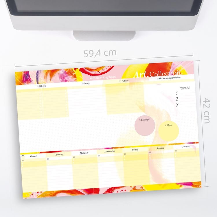Produktbild: Schreibtischunterlage aus Papier DIN A2| 50 Blatt zum Abrei&szlig;en aus der Art.Collection von Stay Inspired