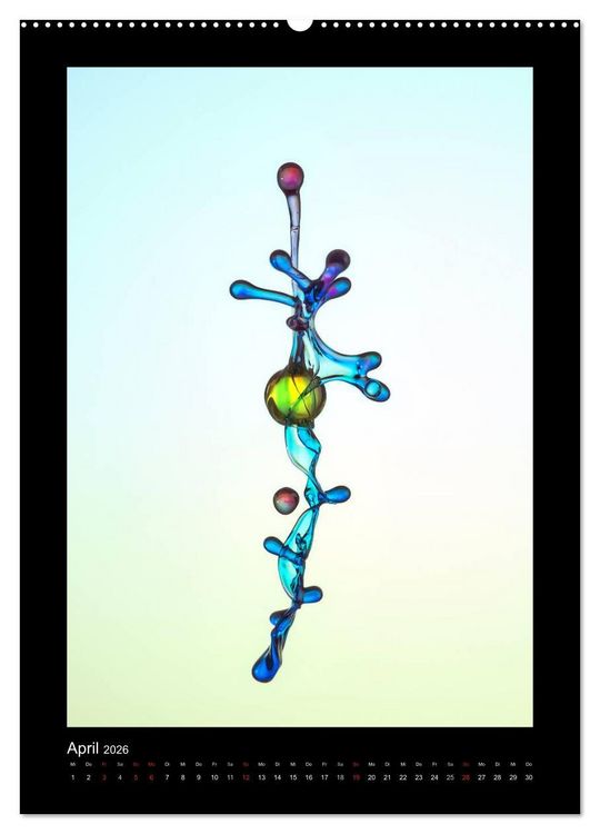 Produktbild: Liquid Art - Wassertropfen in Perfektion (Wandkalender 2026 DIN A2 hoch), CALVENDO Monatskalender