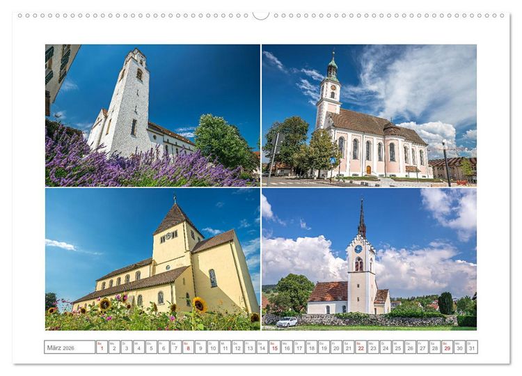 Produktbild: Gottesh&auml;user am Bodensee (hochwertiger Premium Wandkalender 2026 DIN A2 quer), Kunstdruck in Hochglanz