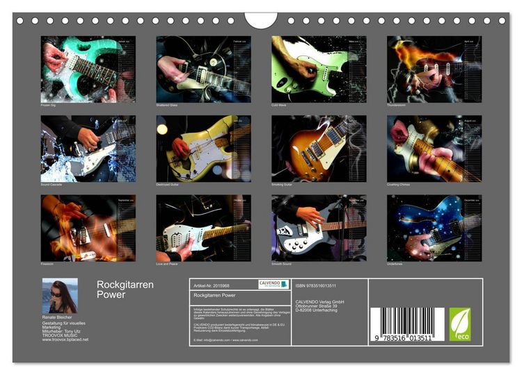 Produktbild: Rockgitarren Power (Wandkalender 2026 DIN A4 quer), CALVENDO Monatskalender