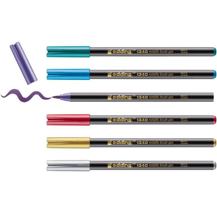 Produktbild: edding 1340 metallic Pinselstift 6er Set