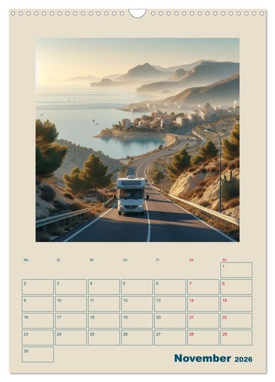 Produktbild: Traumreisen im Wohnmobil (Wandkalender 2026 DIN A3 hoch), CALVENDO Monatskalender