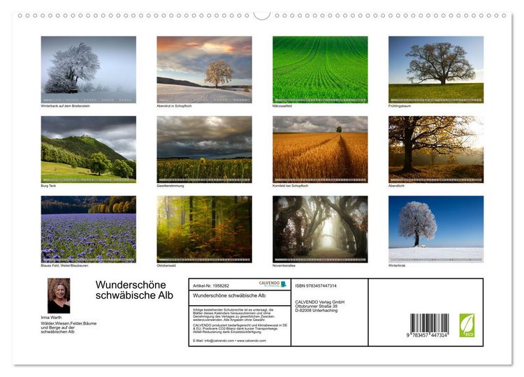 Produktbild: Wundersch&ouml;ne schw&auml;bische Alb (hochwertiger Premium Wandkalender 2026 DIN A2 quer), Kunstdruck in Hochglanz