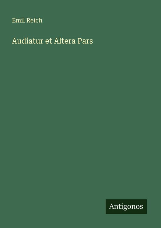 Produktbild: Audiatur et Altera Pars