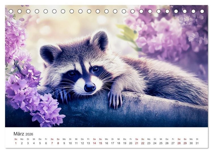 Produktbild: Frech, flauschig, fantastisch - Der Waschb&auml;ren-Kalender (Tischkalender 2026 DIN A5 quer), CALVENDO Monatskalender