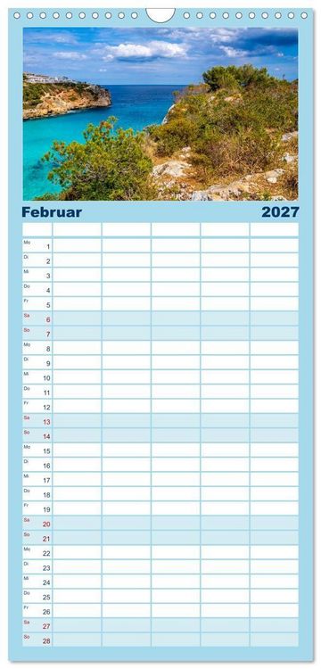 Produktbild: Familienplaner 2027 - Mallorcas Ostk&uuml;sten-Momente mit 5 Spalten (Wandkalender, 21 x 45 cm) CALVENDO