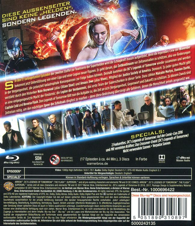 Produktbild: DC's Legends of Tomorrow - Die komplette 2. Staffel [3 BRs]