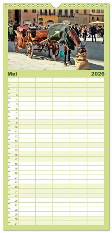 Produktbild: Familienplaner 2026 - Florenz - Sch&ouml;nheit in der Toskana mit 5 Spalten (Wandkalender, 21 x 45 cm) CALVENDO