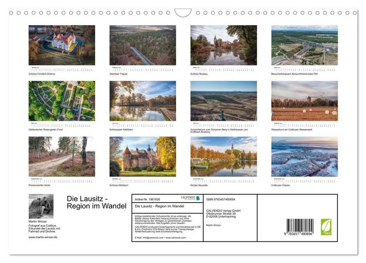 Produktbild: Die Lausitz - Region im Wandel (Wandkalender 2026 DIN A3 quer), CALVENDO Monatskalender