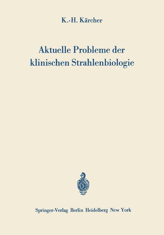 Produktbild: Aktuelle Probleme der klinischen Strahlenbiologie