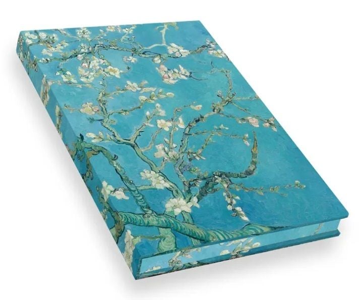 Produktbild: Notizbuch Echtleinen Van Gogh Bl&uuml;hende Mandelzweige