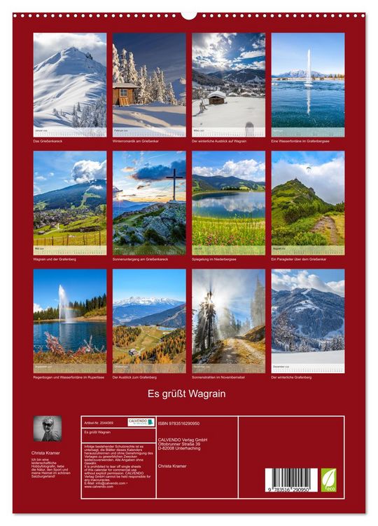 Produktbild: Es gr&uuml;&szlig;t Wagrain (hochwertiger Premium Wandkalender 2026 DIN A2 hoch), Kunstdruck in Hochglanz
