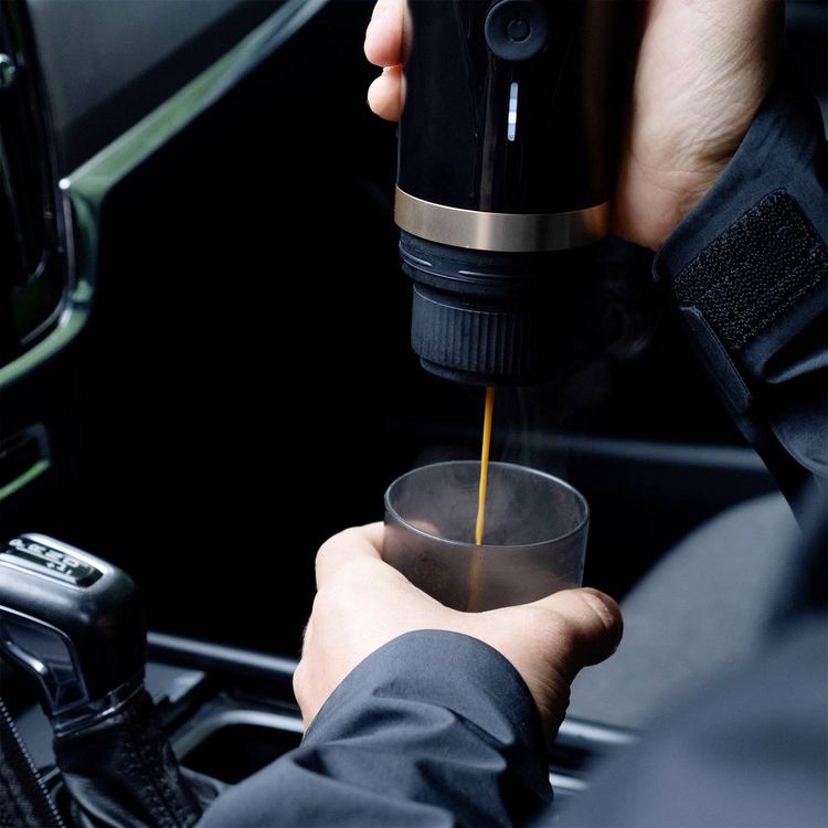 Produktbild: Aqiila Coffeebird Portable espresso machine Kaffeemaschine Schwarz Fassungsverm&ouml;gen Tassen=5 f&uuml;r unterwegs / portable